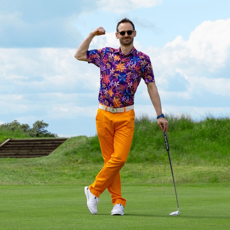 Royal & Awesome Men's Patterned Golf Polo Shirts Patterned Golf