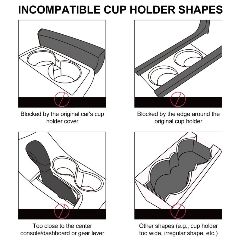 JINKEY Dual Cup Holder Expander for Car, 2 in 1