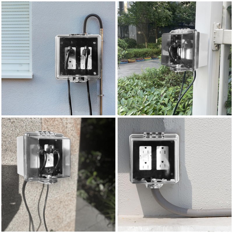 PILISPARK 2-Gang Baby Safety Dual Outlet Cover Box - Fit