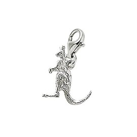 Sterling Silver Kangaroo Charm With Lobster Claw Clasp, Charms for Bracelets and Necklaces