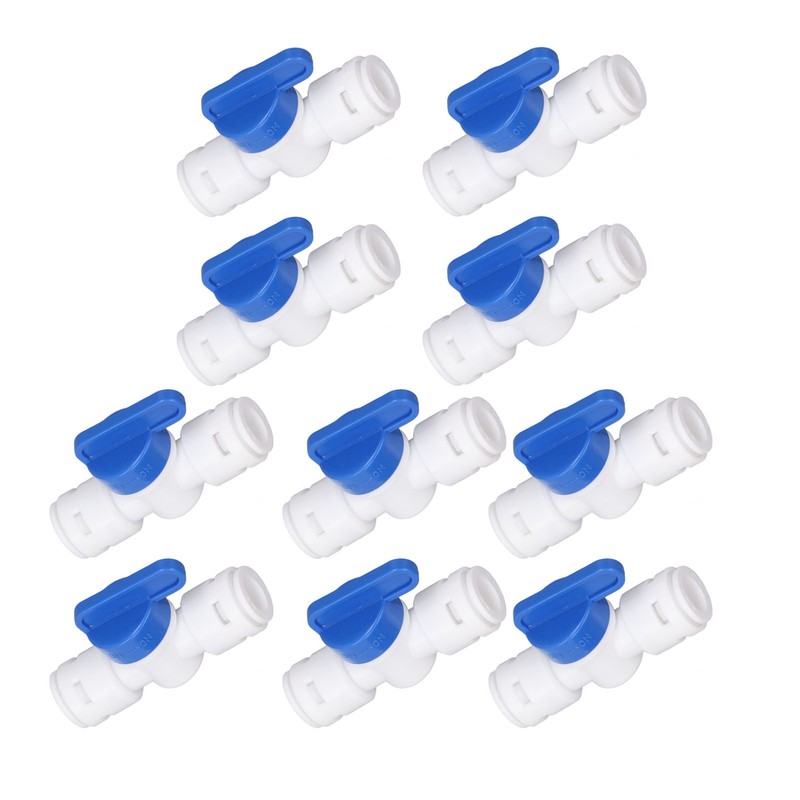 10Pcs Inline Shut Off Ball Valve 3/8in OD Plastic Quick
