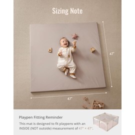 Blissful Diary Vegan Leather Baby Play Mat, 47x47 Thicken Foam Cushioned & Waterproof Playpen Mat for Infants and Toddlers, Stylish and Just Wipe-Clean Playmat for Baby Play on Floor, Brown Gray