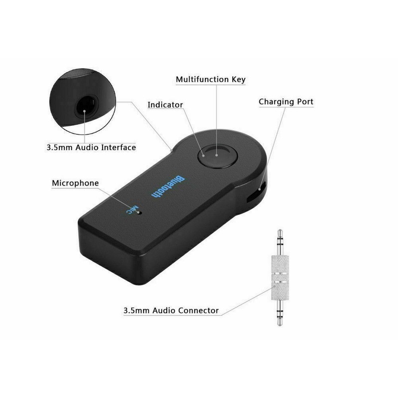 Unbranded Wireless Bluetooth Receiver 3.5mm AUX Audio Stereo Music Home