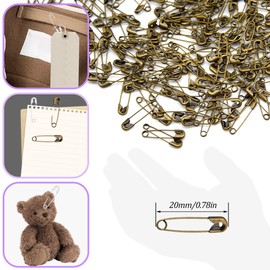 Hocansen 500 PCS Safety Pins 20mm Small Sewing Pins Tiny Tag Pin for Clothes,Jewelry Making and Handicrafts (Bronze)