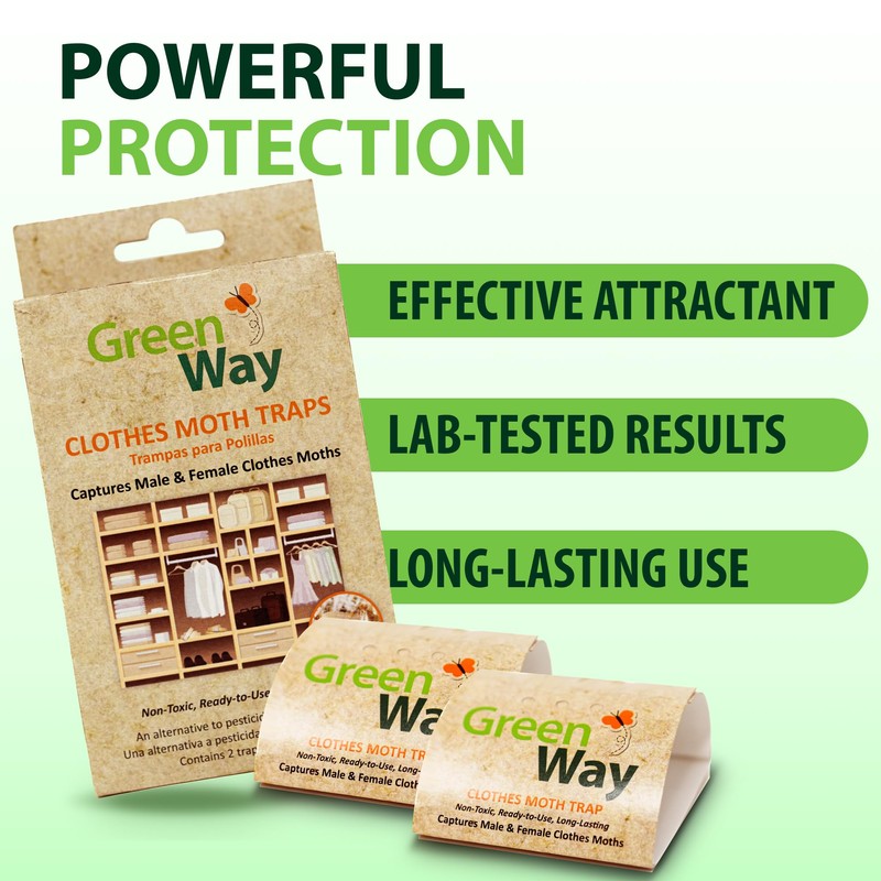Greenway Clothing Moth Traps with Powerful Pheromone Lures for Effective,