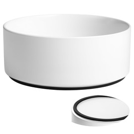 Kitwinney Large Dog Bowls, Non Slip Heavy Ceramic Dog Food and Water Bowl with Silicone Base, 8" Pet Feeding Bowl for Small, Medium, and Big Dogs (White, 8 Inches)