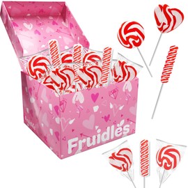 Valentine's Day Swirl Lollipop Sucker, Individually Wrapped (72-Pack)