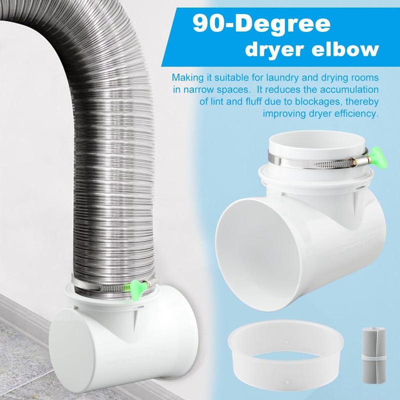 90 Degree Dryer Vent Elbow Kit, Dryer Vent Connector, 4