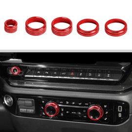 Voodonala Radio AC Knobs Air Conditioner Switch Button Center Console Switch Knob Cover Trim for Chevy Silverado GMC Sierra 2022-2023+Accessories Aluminum Alloy Red