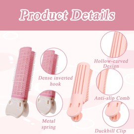 Pack of 6 Volume Clips Hair, Non-Slip Hair Curlers with Clips, Volumising Hair Clips Root Clips for Hair Volume Fluffy Hair Volumiser Clips for All Hair Types