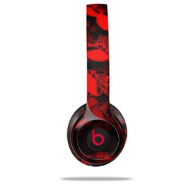 WraptorSkinz Skin Compatible with Beats Solo 4, Solo 3 and Solo 2 Wireless Headphones - Skulls Confetti Red - Decal Vinyl Wrap (Headphones NOT Included)