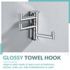 APLusee Swivel Towel Hook Polished Chrome, 304 Stainless Steel Triple