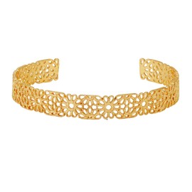 Lucky Brand Trendy Filigree Pattern Textured Surface Open Bangle