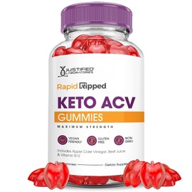 Justified Laboratories Rapid Ripped Keto ACV Gummies Advanced Formula 1000MG Rapidripped Keto Gummies Apple Cider Vinegar Formulated with Pomegranate Beet Juice Powder B12 Vegan Non GMO 60 Gummys