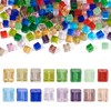 Craftdady 128Pcs 4mm Glass Faceted Cube Beads 16 Colors Crystal Square Beads Small Dice Spacer Beads for Crafts DIY Bracelets Jewelry Making Supplies