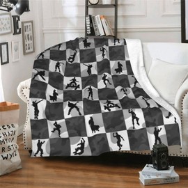 Games Blanket, Flannel Soft Cozy Throw Blanket for Themed Room Decor Cool Birthday for Kids Teens and Adults Fans Grey 50"x60"