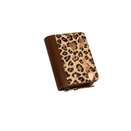 STS Ranchwear Womens Great Plains Soni Leopad Print Leather Zip Around Wallet OS, Leopard Print/Brown