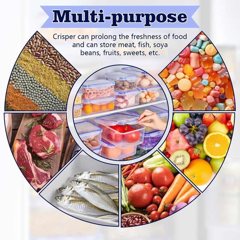 4 pcs Plastic Food Storage Containers With Lids Airtight, Portable