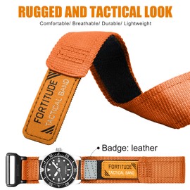 Ritche Christmas Gift Nylon Sport 20MM Quick Release Watch Band for men women,Replacement Sekio Watch bands Orange, White Elephant Gifts, Stocking Stuffers for Men