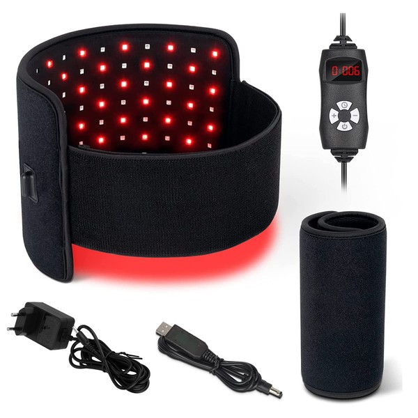 Infrared Therapy Red Light Therapy for Pain Relief, Combo 660nm and 880nm, Flexible Portable Wrap Pad with Timer for Waist Back Shoulder
