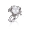 namana Adjustable Pearl Ring for Women, Large Cocktail Ring for