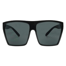 ShadyVEU Big Oversize Square Sunglasses UV Protection Trapezoid Flat Top Frame Kim K Style Pilot Shades (Matte Black)