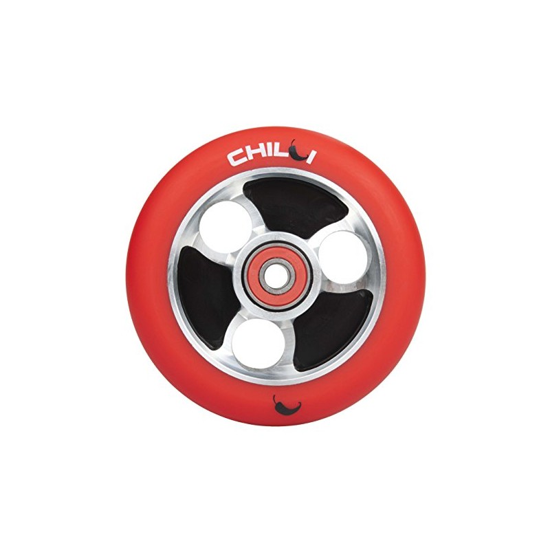 Chilli Pro Parabol 100mm Scooter Wheel w/Bearings - Red/Silver