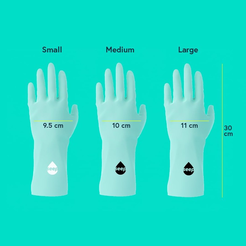 SEEP Eco Large Rubber Gloves - 3 Pack - Kitchen