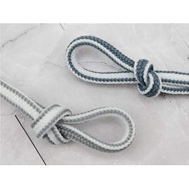 Elerevyo Oval Laces Two Colored Textured Stripes Shoe Laces for Sneakers 160cm/63 Grey