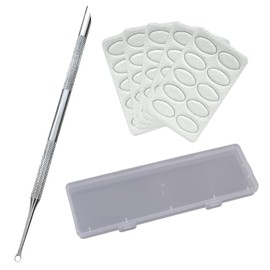 Valicaer Cuticle Pusher,Dual Ended Nail Cuticle Remover with 5 Nail Sand Polishing Tablets Manicure Kit for Nail Care and Gel Prep