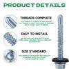 6.3x100mm Self-Drilling Roofing Screws, 20 pcs Hex Head Self Tapping