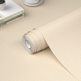 WADILE Grasscloth Peel and Stick Wallpaper 15.7in x 787.4in, Textured Contact Paper for Cabinets, Faux Linen Wall Paper Pull and Stick, Fabric Vinyl Wallpaper Self Adhesive Beige