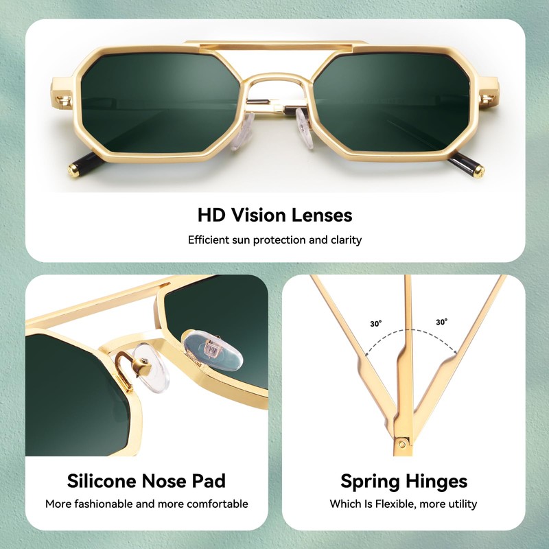 Dollger Pilot Sunglasses for Men and Women with Adjustable Hinge