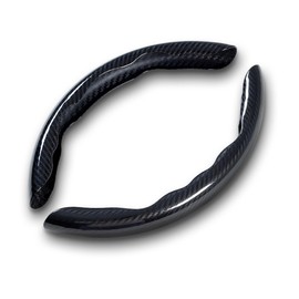 Steering Wheel Cover, Carbon Fiber, Anti-slip, Sweating, Breathable, Abrasion Resistant, Durable, Ultra Thin, For Both S and M (Carbon, Black)