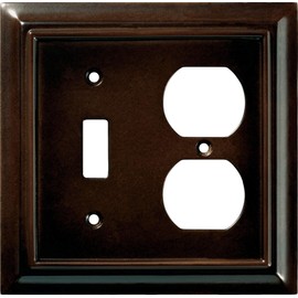 Brainerd 126381 Wood Architectural Single Toggle Switch/Duplex Wall Plate / Switch Plate / Cover, Espresso
