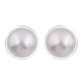 1.35Ct Natural Pearl Stud Earrings for Women Sterling Silver White Stone Jewelry Women's Day Gifts For Wife
