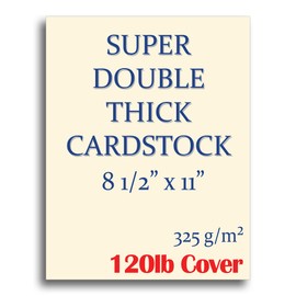 SUPER Thick 120lb Cover Cardstock Paper - Plain Heavy Natural Cream Stock - 8.5" x 11" - Inkjet / Laser Printer Compatible (15 Sheets, Natural Cream)