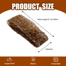 MYRIONT 2pcs Leopard Shoe Laces, Ribbon Shoe Laces Animal Print Shoelaces for Women Girls,Cute Satin Leopard Print for Sneakers and Casual Shoes