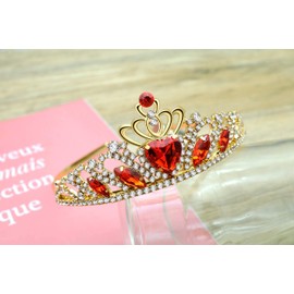 Descendant 4 Rise of Red Crown and Necklace Descendant 4 Gold Tiara Jewelry Set Queen of Hearts Crown Eive Costume Gift for Girls Teen Party