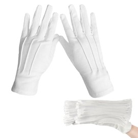 Samcos Men's White Gloves, Formal Gloves, Unisex, High Elasticity, Ceremonies, Ceremonies, Weddings, Inspections, Security, white