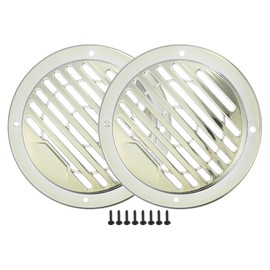 A ABSOPRO 3" Car Speaker Covers Round with Screws Silver - Pack of 2