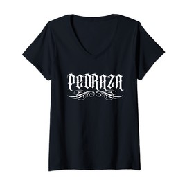 Womens Pedraza Mexican Surname Hispanic Spanish Familia Family V-Neck T-Shirt