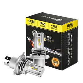 H4 Headlights, Vehicle Inspection Compliant, Integrated Type, Hi/Lo, Set of 2, Chip-equipped, 6063, 6500K, Super Bright, Plug-and-Play, Cut Light, Fanless, 12,000 Lumens, Waterproof and Dustproof