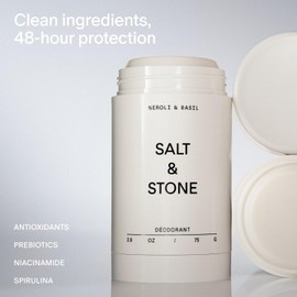 SALT & STONE Aluminum Free Deodorant | Extra Strength 48 Hour Protection for Women & Men | Made with Seaweed Extracts, Niacinamide & Prebiotics (Neroli & Basil)