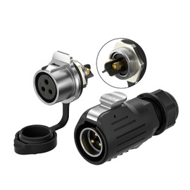 IP68 Quickly Plugging Aviation Connector，Arector 3 Pin Industrial Waterproof Locking Connector，Anti-Interference Circular Connector for Industrial, Power, Car, and Other Indoor/Outdoor