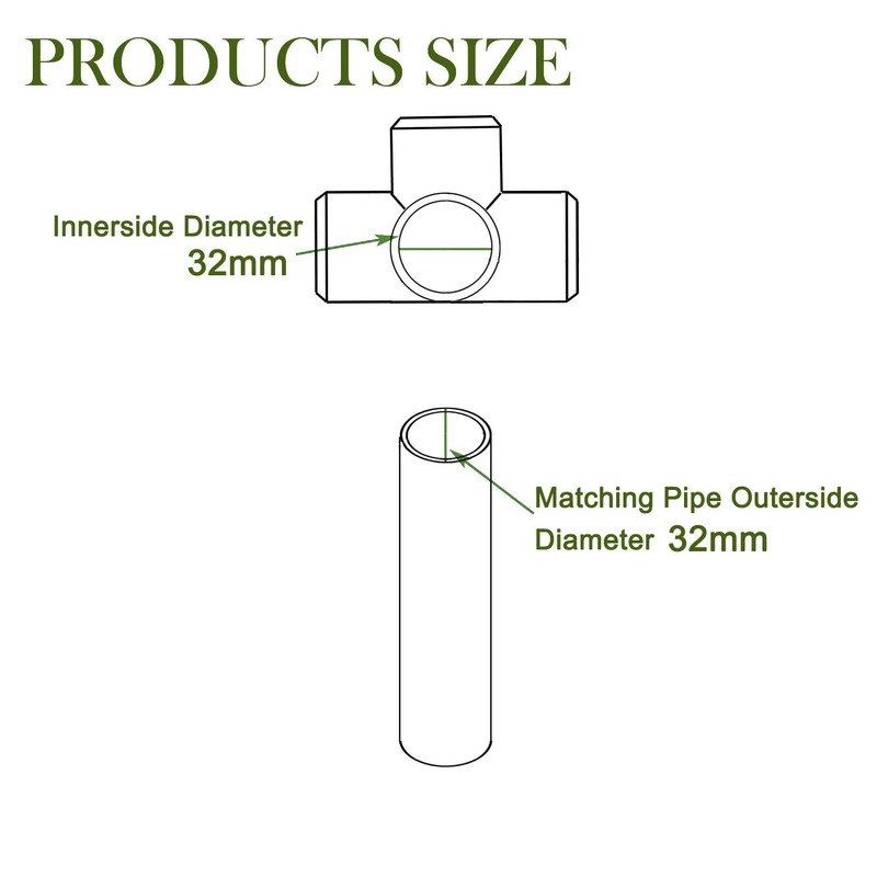 Gardening Will 10Pcs 4 Way 32mm PVC Fitting Build Heavy
