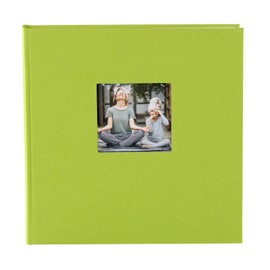 Goldbuch photo album with cut-out, Bella Vista, 25 x 25 cm, 60 white pages with glassine dividers, linen, green, 24896