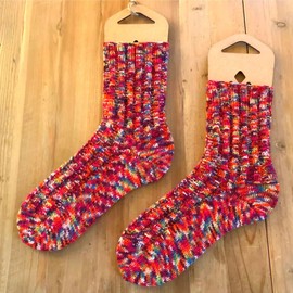 myboshi Knitting Set Socks Beaubien, incl. mysocks Pixel Sock Wool, Needles, Instructions Label in Leather Look, 75% Virgin Wool, 25% Polyamide, Red (Nova) with Needle Set