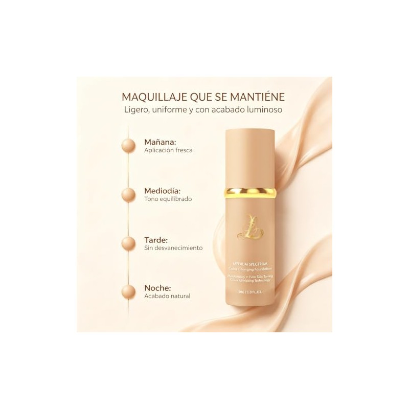 Base Maquillaje Inteligente Biomimética Hidratante Que Cambia Color 30g