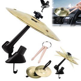 Pack of 3 Car Cymbals Car Drums Car Crash Cymbals Car Drum Air Vent Mini Cymbals Drums Car for Music Lovers All Types of Vehicles (Gold)